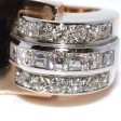 Bijoux anciens - Bague Tank asymétrique diamants 