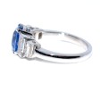 Bagues de fiançailles - Bague saphir et diamants baguettes