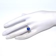 Bagues de fiançailles - Bague saphir et diamants baguettes