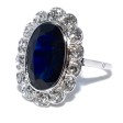 Bijoux anciens - Bague Art Déco en saphir et entourage diamants