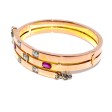 Bijoux anciens - Bracelet jonc diamants et rubis