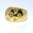 Bijoux anciens - Bague boule constellation en or et diamants