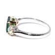 Bijoux Récents - Bague trilogie émeraude et diamants