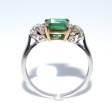 Bijoux Récents - Bague trilogie émeraude et diamants
