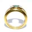 Bagues de fiançailles - Bague jonc émeraude et diamants