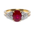 Bagues de fiançailles - Bague rubis birman et diamants