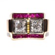 Bijoux anciens - Bague Tank diamants 