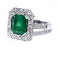 Bagues de fiançailles - Bague émeraude et diamants