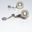 Bijoux anciens - Boucles d'oreilles diamants et perles