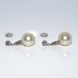 Bijoux anciens - Boucles d'oreilles diamants et perles