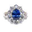 Bagues de fiançailles - Bague pompadour saphir et diamants