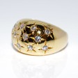 Bijoux anciens - Bague boule constellation en or et diamants