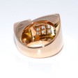 Bijoux anciens - Bague Tank asymétrique diamants 