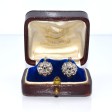 Bijoux anciens - Boucles d'oreilles dormeuses marguerites diamants