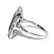 Bijoux anciens - Bague Art Déco en saphir et entourage diamants