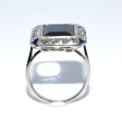 Bijoux anciens - Bague Art Déco en saphir et entourage diamants