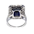 Bijoux anciens - Bague Art Déco en saphir et entourage diamants