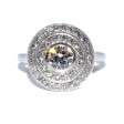 Bijoux anciens - Bague Art Déco double entourage diamants