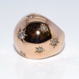 Bijoux anciens - Bague boule constellation en or et diamants