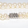 Bijoux anciens - Collier double rang perles et diamants