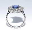 Bijoux anciens - Bague marguerite Art Déco saphir et diamants