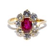 Bagues de fiançailles - Bague vintage rubis et diamants