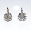 Bijoux anciens - Boucles d'oreilles dormeuses marguerites diamants