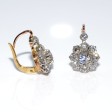 Bijoux anciens - Boucles d'oreilles dormeuses marguerites diamants