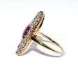 Bijoux anciens - Bague ancienne marquise rubis et diamants