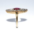 Bijoux anciens - Bague ancienne marquise rubis et diamants