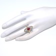 Bijoux anciens - Bague ancienne marquise rubis et diamants