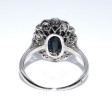 Bijoux anciens - Bague Art Déco en saphir et entourage diamants