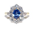 Bagues de fiançailles - Bague pompadour saphir et diamants