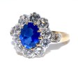 Bagues de fiançailles - Bague pompadour saphir et diamants