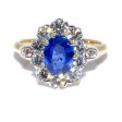 Bagues de fiançailles - Bague pompadour saphir et diamants