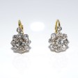 Bijoux anciens - Boucles d'oreilles dormeuses marguerites diamants