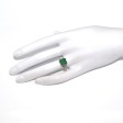 Bagues de fiançailles - Bague émeraude et diamants baguettes