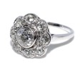 Bijoux anciens - Bague Art Déco entourage diamants