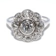 Bijoux anciens - Bague Art Déco entourage diamants