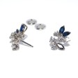 Bijoux anciens - Boucles d'oreilles vintage diamants et saphirs