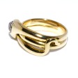 Bijoux anciens - Bague serpent or et diamant