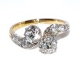 Bijoux anciens - Bague toi et moi diamants 