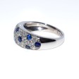 Bagues de fiançailles - Bague jonc diamants et saphirs