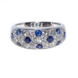 Bagues de fiançailles - Bague jonc diamants et saphirs