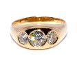 Bijoux anciens - Bague jonc trilogie diamants