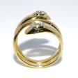 Bijoux anciens - Bague serpent or et diamants