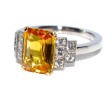 Bagues de fiançailles - Bague saphir jaune et diamants
