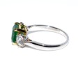 Bagues de fiançailles - Bague trilogie émeraude et diamants
