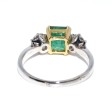 Bagues de fiançailles - Bague trilogie émeraude et diamants