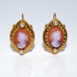 Bijoux anciens - Boucles d'oreilles anciennes camées